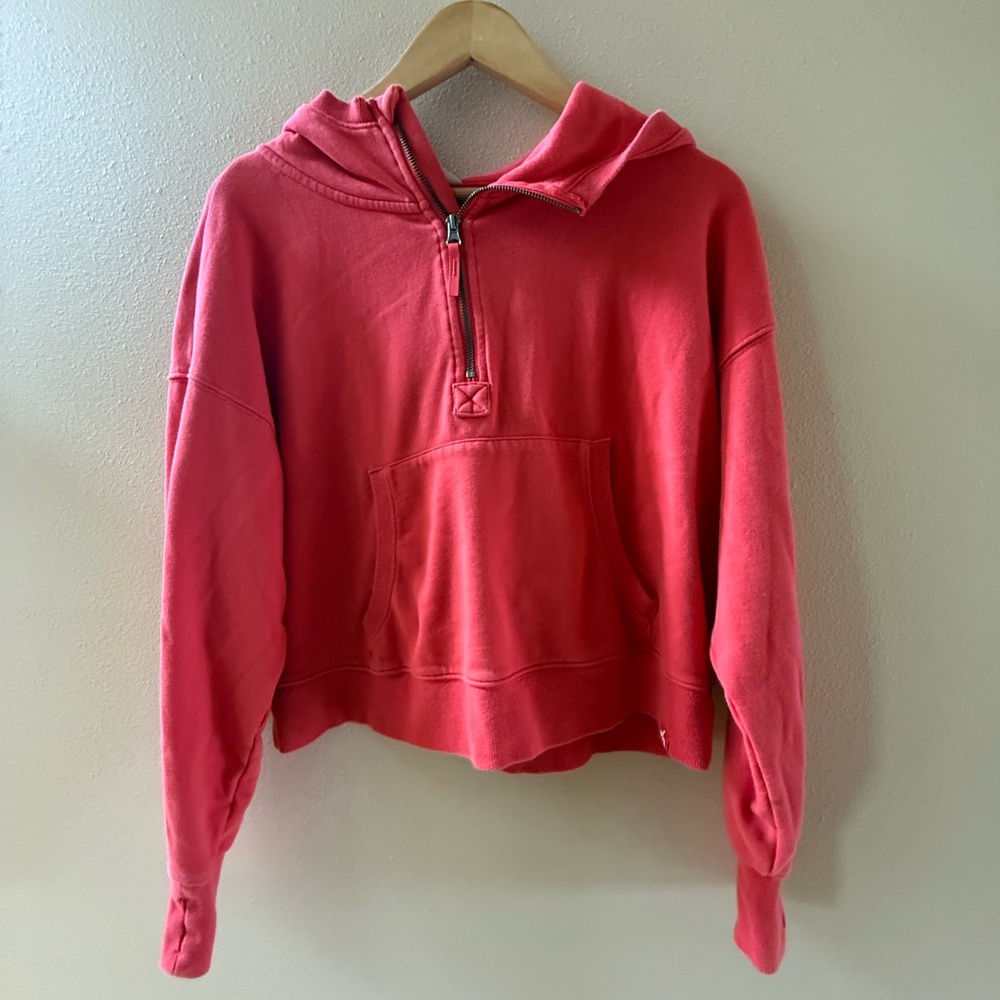 Joy Lab Half Zip Hoodie Sweatshirt - Red - M